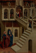 Presentatie van de Maagd Maria in de tempel altaarstuk van Marienfeld - Johann Koerbecke — weergave van het kunstwerk