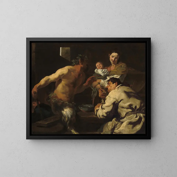 De satyr en de boer - Johann Liss — ingelijst kunstwerk aan de muur