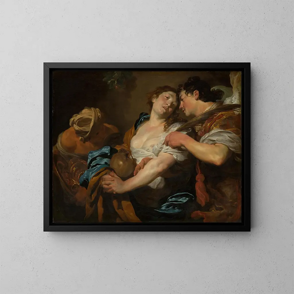 De Verleiding van de heilige Maria Magdalena - Johann Liss — ingelijst kunstwerk aan de muur