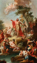 Het preek van Johannes de Doper - Johann Lucas Kracker — weergave van het kunstwerk