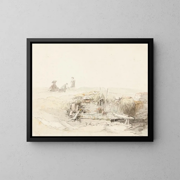 Fontaine de champ - Johann Ludwig Aberli — ingelijst kunstwerk aan de muur