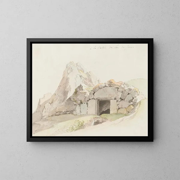 De vallei van het Joux-meer - Johann Ludwig Aberli — ingelijst kunstwerk aan de muur