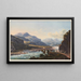 Entry into the Domleschg Valley painting taken near the Ortenstein Bridge - Johann Ludwig Bleuler — framed artwork on a wall