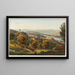 Entrance of the Rhine into Lake Constance with the city and the ruins of Rheineck - Johann Ludwig Bleuler — framed artwork on a wall
