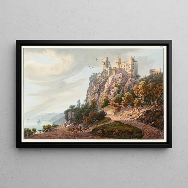 Johann Ludwig Bleuler - Le chteau de Rheinstein appartenant a SAR le Prince Frderic de Prusse.webp