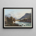 The village of Splügen towards the Rheinwald glacier - Johann Ludwig Bleuler — framed artwork on a wall