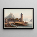 View of St Goarshausen and the Ruin of Katzenellenbogen - Johann Ludwig Bleuler — framed artwork on a wall