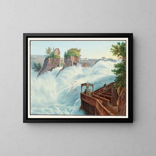 Vue de la chute du Rhin prise de Fichetz - Johann Ludwig Bleuler — ingelijst kunstwerk aan de muur
