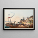 View of the city of Emmerich, Prussian border - Johann Ludwig Bleuler — framed artwork on a wall