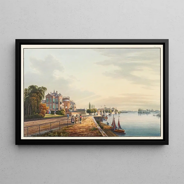 Johann Ludwig Bleuler - Vue du chteau de Biberich rsidance de SAS le Grand Duc de Nassau.webp