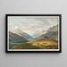 View of the Hinterrhein village and the first bridges over the Inner Rhine taken towards the Rheinwald glacier - Johann Ludwig Bleuler — framed artwork on a wall