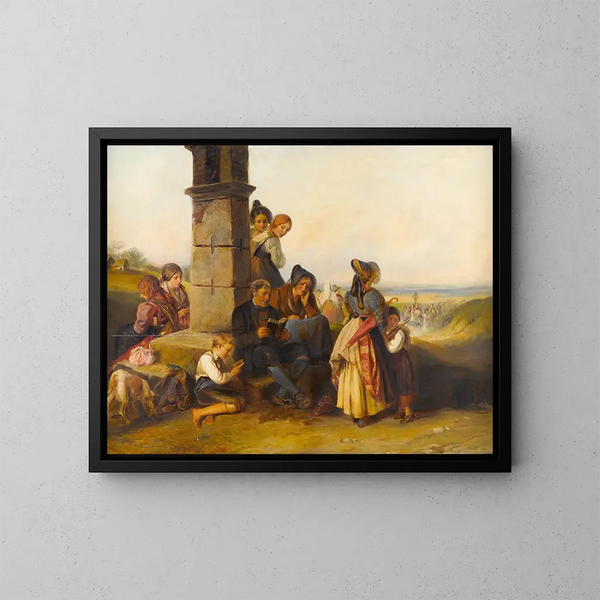 Een processie van het Corpus Christi - Johann Matthias Ranftl — ingelijst kunstwerk aan de muur