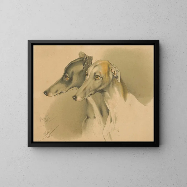 Jachthonden - Johann Matthias Ranftl — ingelijst kunstwerk aan de muur