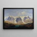 Wetterhorn, Mettenberg en Eiger met de gletsjers van Grindelwald ertussen - Johann Michael Sattler — ingelijst kunstwerk aan de muur