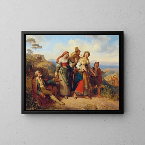 Romeinse pelgrims - Johann Nepomuk Ender — ingelijst kunstwerk aan de muur