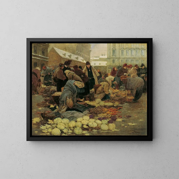 van de Kroatische markt op de Haide in Wenen - Johann Nepomuk Geiger — ingelijst kunstwerk aan de muur