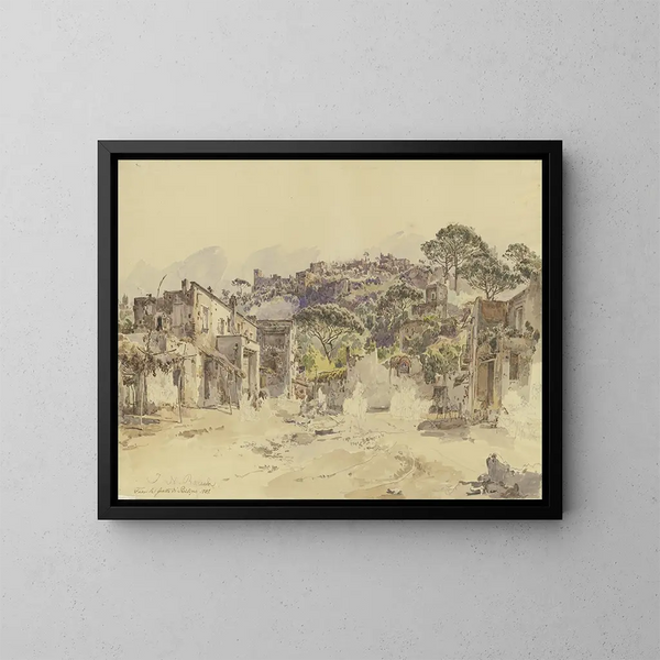 Buiten de grot van Posilipo - Johann Nepomuk Rauch — ingelijst kunstwerk aan de muur