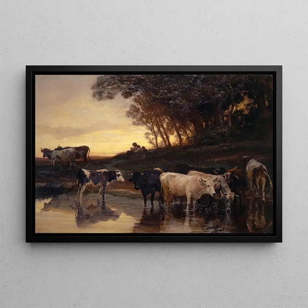 Johann Rudolf Koller - Cows at the Watering Place.webp
