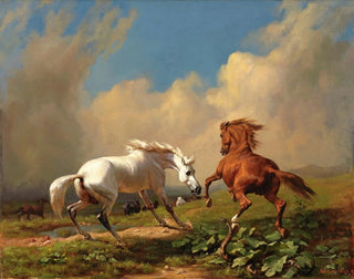 Johann Rudolf Koller - Horses Balking At Approaching Storm.webp