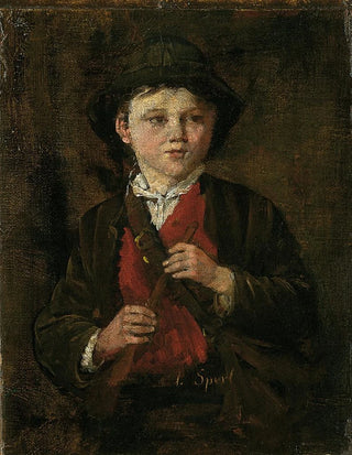 Johann Sperl - Bayerischer Bauernbub mit Flte.webp