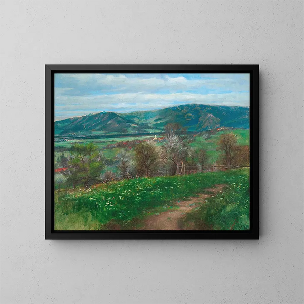 Lente in Litzldorf - Johann Sperl — ingelijst kunstwerk aan de muur