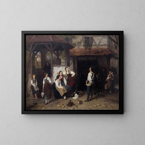 Terug van vakantie - Johann Sperl — ingelijst kunstwerk aan de muur