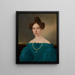 Portret van een jonge vrouw in een blauwe jurk - Johann Wachtl — ingelijst kunstwerk aan de muur