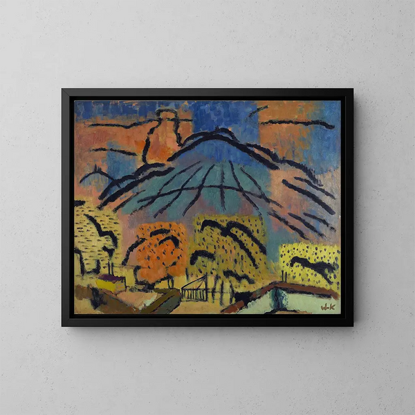 Berg bij Metzinger - Johann Walter-Kurau — ingelijst kunstwerk aan de muur