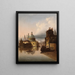 Capriccio Venice Scene on a canal - Johann Wilhelm Jankowsky — framed artwork on a wall