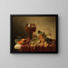 Natuurstudie met zelfportret in een wijnglas en fruit - Johann Wilhelm Preyer — ingelijst kunstwerk aan de muur