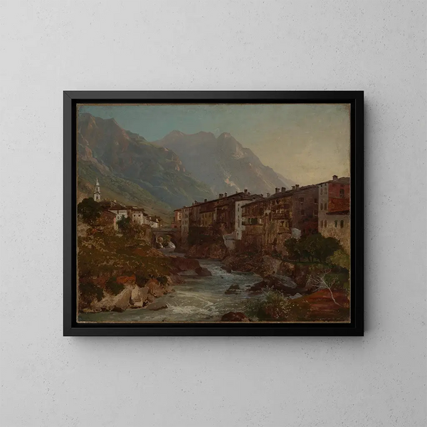 Uitzicht op Chiavenna - Johann Wilhelm Schirmer — ingelijst kunstwerk aan de muur