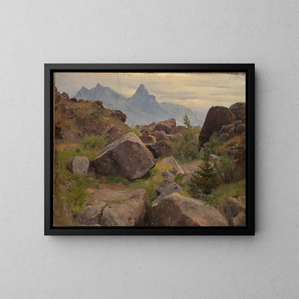 Studie van rotsen in Goldau - Johann Wilhelm Schirmer — ingelijst kunstwerk aan de muur