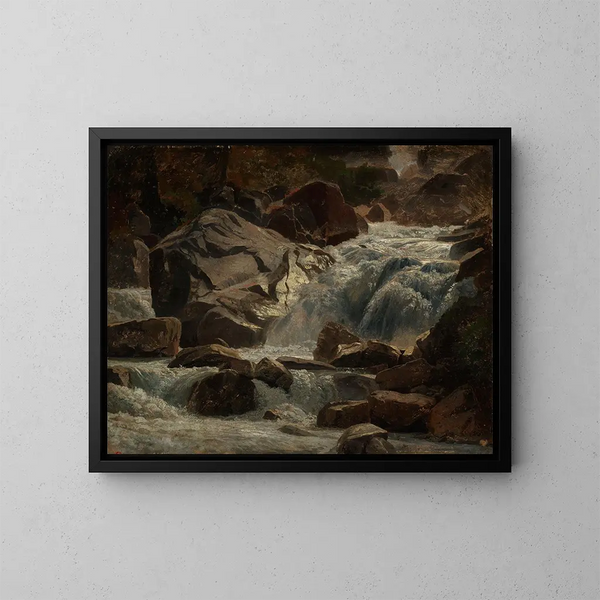 Bergbeek in Zwitsersgebergte - Johann Wilhelm Schirmer — ingelijst kunstwerk aan de muur