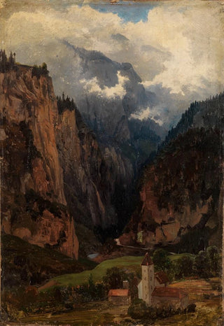 Johann Wilhelm Schirmer - Via Mala mit Kirche im Vordergrund.webp