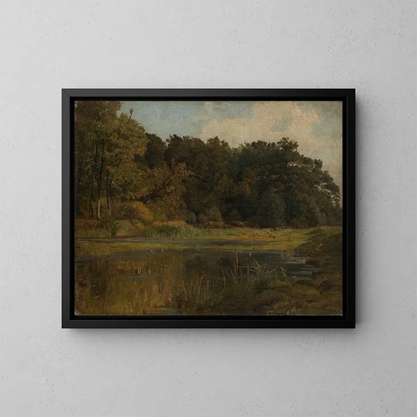 Bosmeer - Johann Wilhelm Schirmer — ingelijst kunstwerk aan de muur