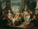 Saint Ambroise weigert de toegang tot koning Theodosius in de kathedraal van Milaan - Johann Wolfgang Baumgartner — weergave van het kunstwerk