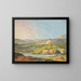 Landschap in het zuiden met zee, beboste heuvels en een waterpartij op de voorgrond - Johann Wolfgang von Goethe — ingelijst kunstwerk aan de muur