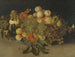 Natuurschilderij met bramen, appels, perziken en peren in een Chinese porseleinen kom blauw en wit - Johannes Bosschaert — weergave van het kunstwerk