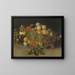 Natuurschilderij met bramen, appels, perziken en peren in een Chinese porseleinen kom blauw en wit - Johannes Bosschaert — ingelijst kunstwerk aan de muur