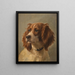 van een bruin-wit spaniel schilderij - Johannes Christian Deiker — ingelijst kunstwerk aan de muur