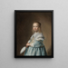 Portrait of a girl dressed in blue - Johannes Cornelisz Verspronck — framed artwork on a wall