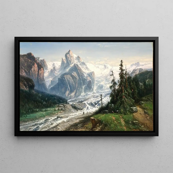 Johannes Gijsbert Vogel - Travellers at the Foot of a Glacier.webp