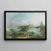 De ruïnes van het fort van Ivangorod Johannesstadt en een deel van Narva gezien vanaf de hoogte van Joachimsthal - Johannes Hau — ingelijst kunstwerk aan de muur