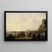 van Charles II (1630-1685) die stopt bij het domein Wema aan de Rotte tijdens zijn reis van Rotterdam naar Den Haag op 25 mei 1660 - Johannes Lingelbach — ingelijst kunstwerk aan de muur
