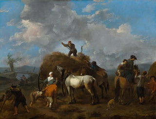 Het hooien van het hooi - Johannes Lingelbach — weergave van het kunstwerk