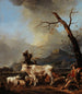 De herder en zijn kudde - Johannes Lingelbach — weergave van het kunstwerk