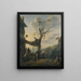 Landbouwers dansend de tarentelle voor een herberg in een heuvelachtig landschap in Italiaanse stijl - Johannes Lingelbach — ingelijst kunstwerk aan de muur
