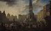Marktplein met Romeinse markt scène - Johannes Lingelbach — weergave van het kunstwerk