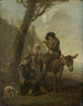 Familie van Romeinse herders rustend onder een boom - Johannes Lingelbach — weergave van het kunstwerk
