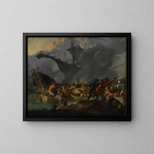La bataille de Lépante 1571 - Johannes Lingelbach — ingelijst kunstwerk aan de muur